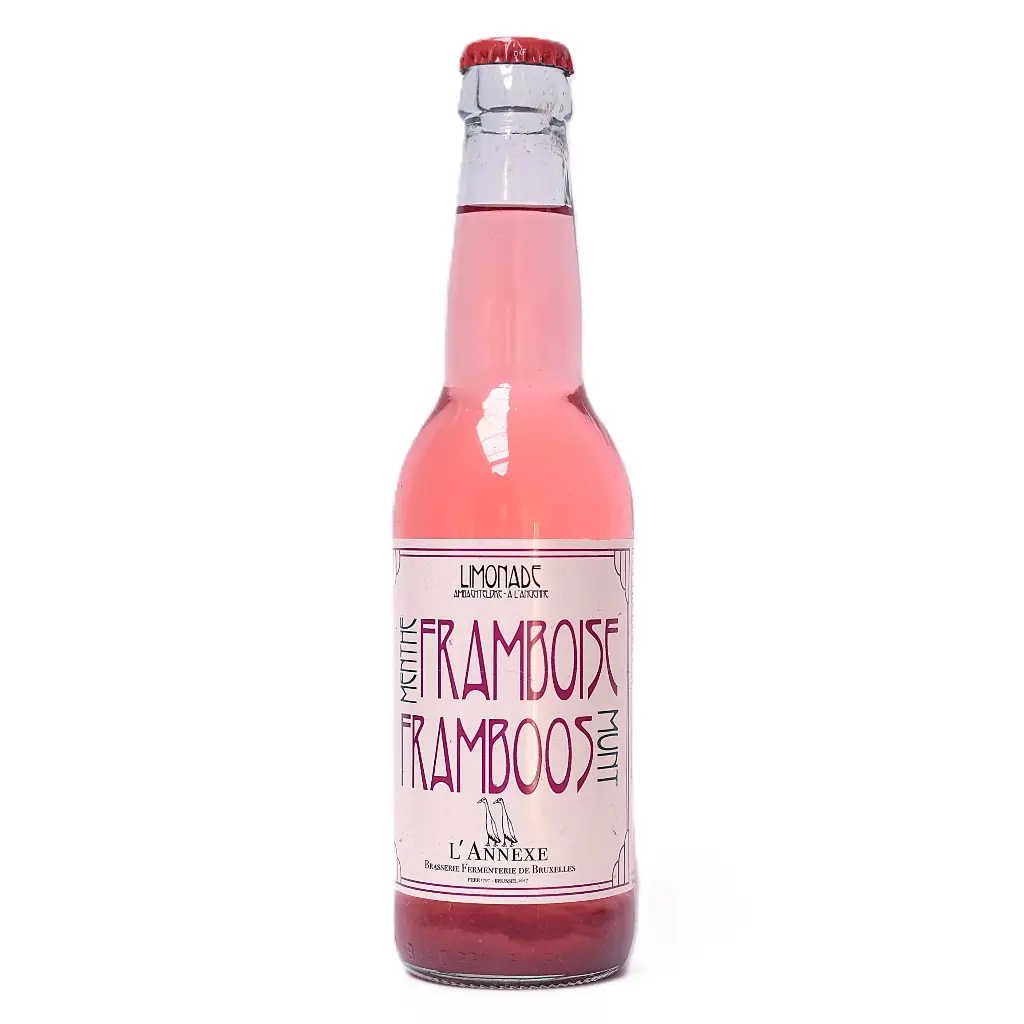 Boisson pétillante framboise menthe