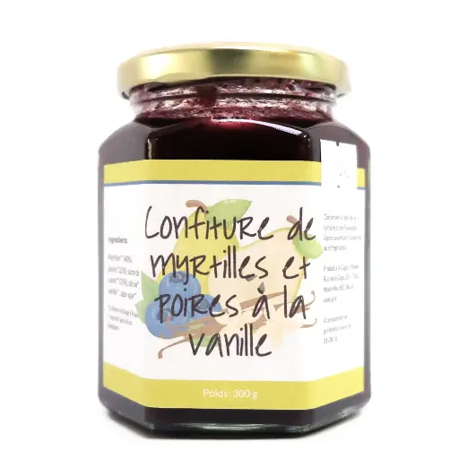Confiture de myrtilles et poires